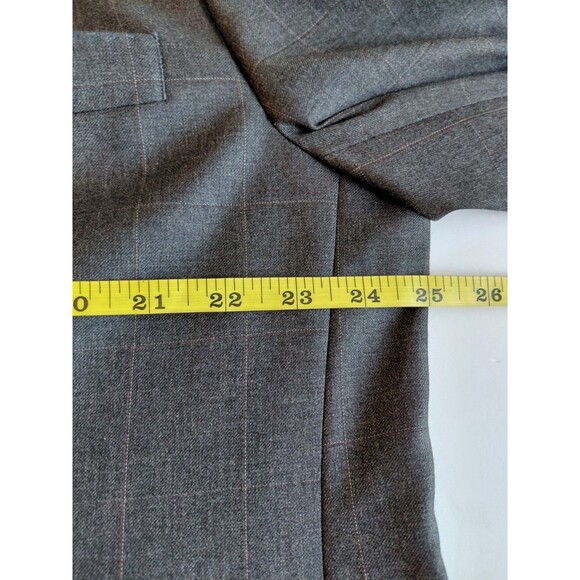 Joseph & Feiss Gray Cream Large Check Two-Button Blazer Size 46/41 100% Wool - Picture 6 of 7